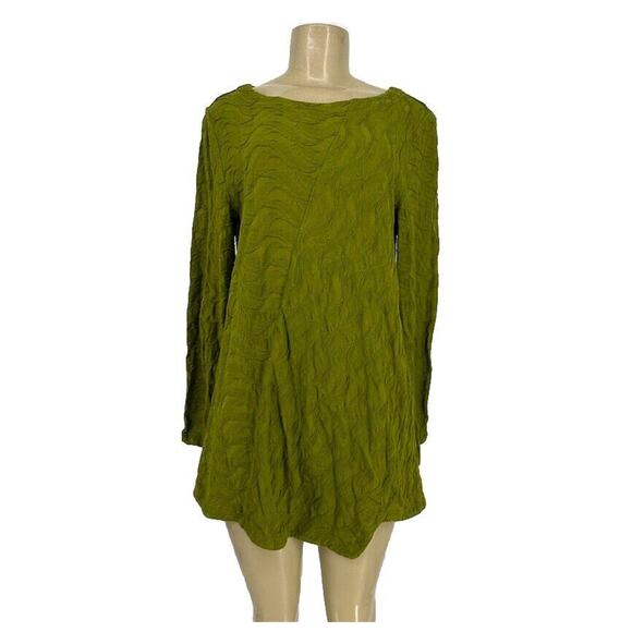 Habitat Small Women Pullover Textured Tunic Green Long Sleeve Asymmetrical 24-15 - Picture 1 of 8